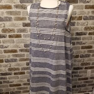 Beach Lunch Lounge Striped Boatneck Shift Dress